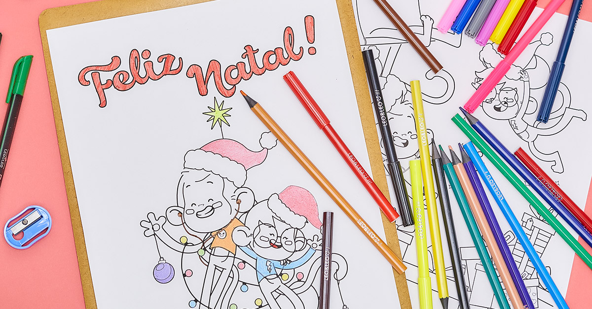Desenho de Natal para imprimir e colorir